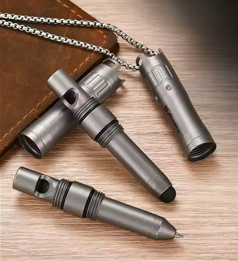 Tablet Pencil Accessories - 티타늄 합금 EDC 펜, 비상용 호루라기,