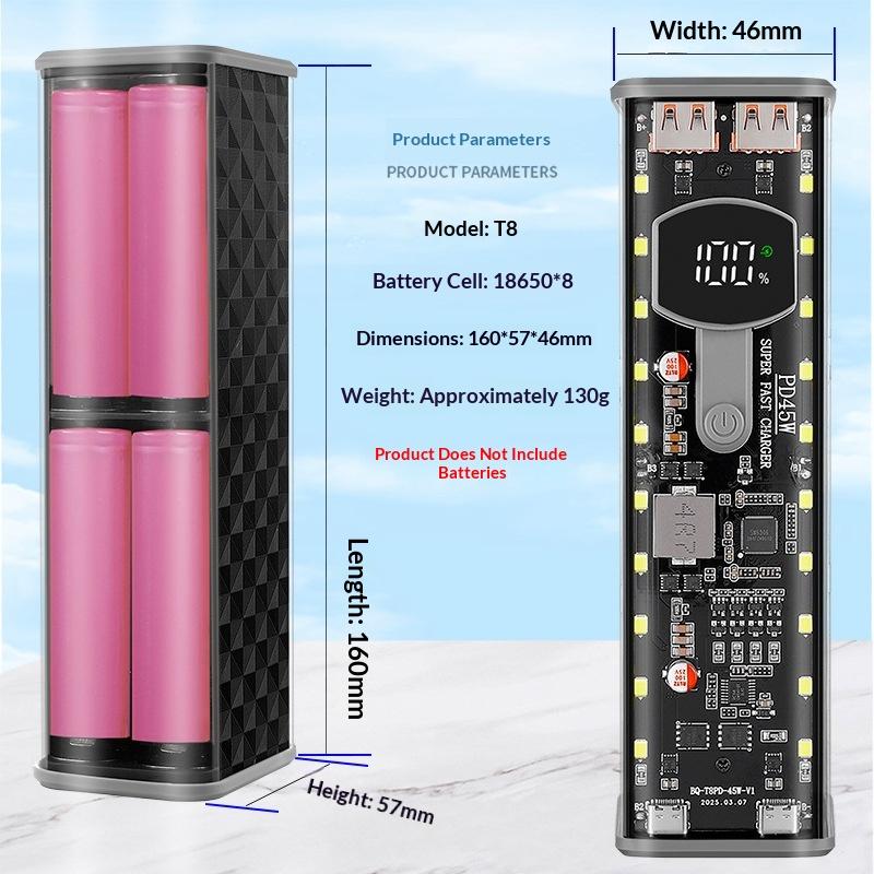 PD 45W 초고속 충전 8셀 18650 보조배터리 케 - Tablet Accessories For Students 리뷰 및 가격